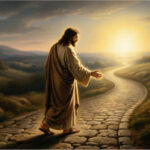 Ilustración de una senda iluminada que conduce hacia una luz celestial, simbolizando a Cristo como Camino hacia el Padre